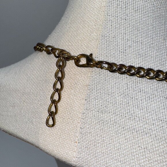 Gold Tone Metal Statement Necklace Cleopatra Style Lobster Clasp *read* - Picture 5 of 10